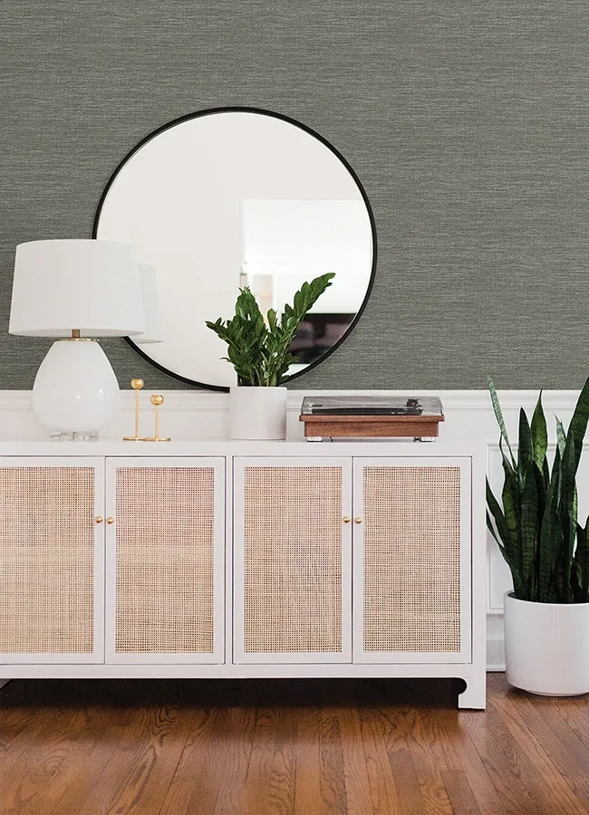 A-Street Prints Malin Grey Faux Grasscloth Wallpaper | Wallpaper Twins A-Street Prints Malin Grey Faux Grasscloth Wallpaper - SKU 4066-26560