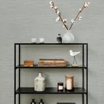 A-Street Prints Malin Light Grey Faux Grasscloth Wallpaper - SKU 4066-26562