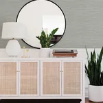 A-Street Prints Malin Light Grey Faux Grasscloth Wallpaper - SKU 4066-26562