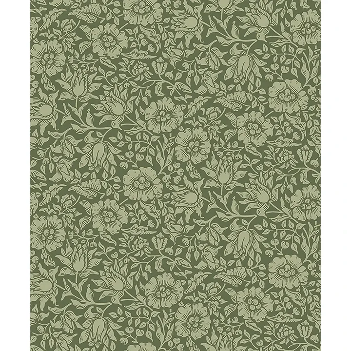4153-82042 | Mallow Dark Green Floral Vine Wallpaper