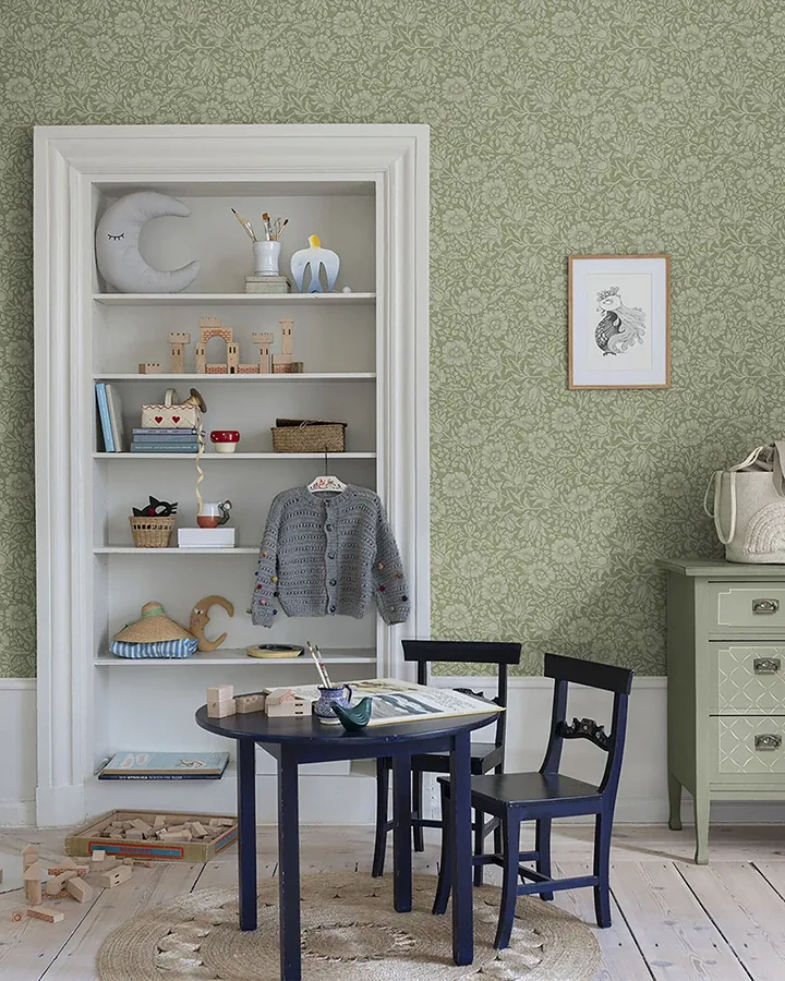 A-Street Prints Mallow Green Floral Vine Wallpaper - SKU 4153-82041