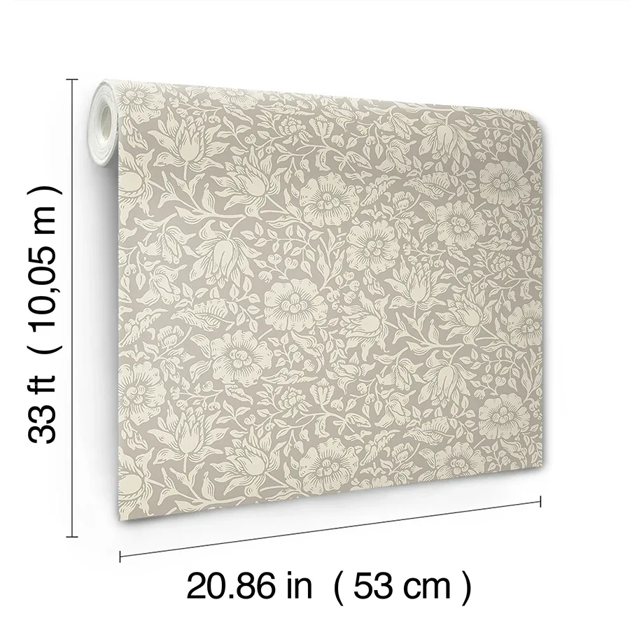 A-Street Prints Mallow Grey Floral Vine Wallpaper | Wallpaper Twins A-Street Prints Mallow Grey Floral Vine Wallpaper - SKU 4153-82038