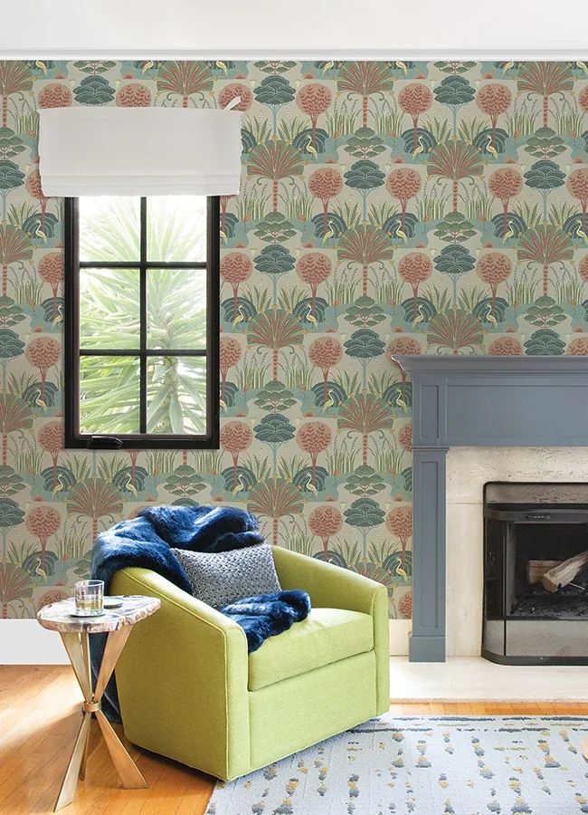 A-Street Prints Mandeville Pastel Tropical Paradise Wallpaper | Wallpaper Twins A-Street Prints Mandeville Pastel Tropical Paradise Wallpaper - SKU 4034-72121