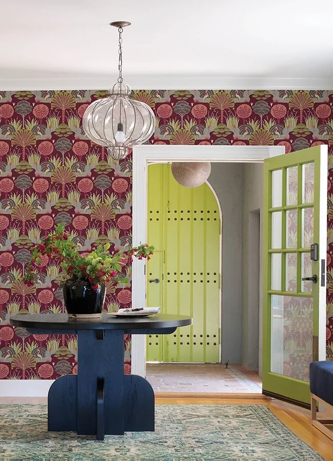 A-Street Prints Mandeville Raspberry Tropical Paradise Wallpaper | Wallpaper Twins A-Street Prints Mandeville Raspberry Tropical Paradise Wallpaper - SKU 4034-72122