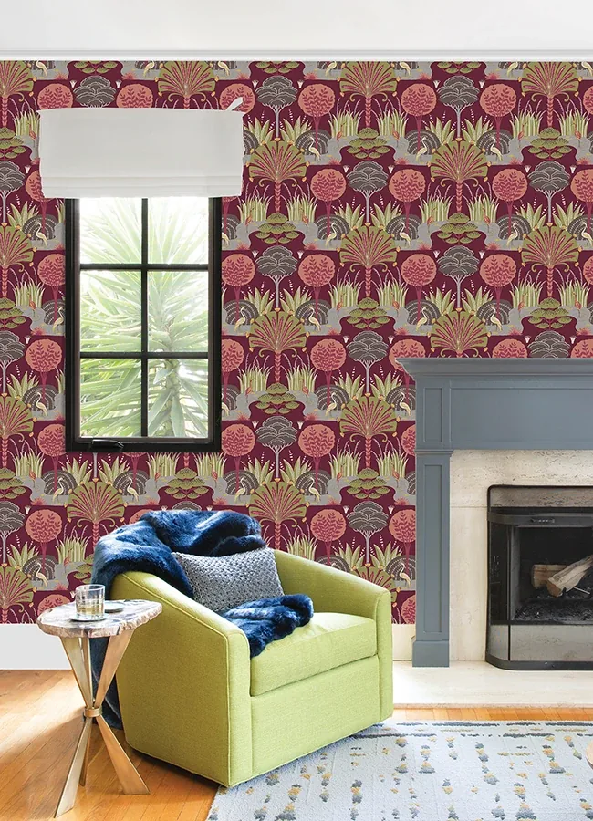 A-Street Prints Mandeville Raspberry Tropical Paradise Wallpaper | Wallpaper Twins A-Street Prints Mandeville Raspberry Tropical Paradise Wallpaper - SKU 4034-72122