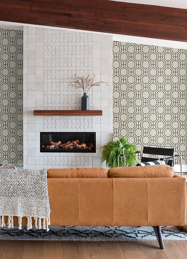 A-Street Prints Manor Black Geometric Trellis Wallpaper | Wallpaper Twins A-Street Prints Manor Black Geometric Trellis Wallpaper - SKU 4122-27049