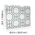 A-Street Prints Manor Blue Geometric Trellis Wallpaper - SKU 4122-27048