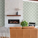 A-Street Prints Manor Green Geometric Trellis Wallpaper - SKU 4122-27047