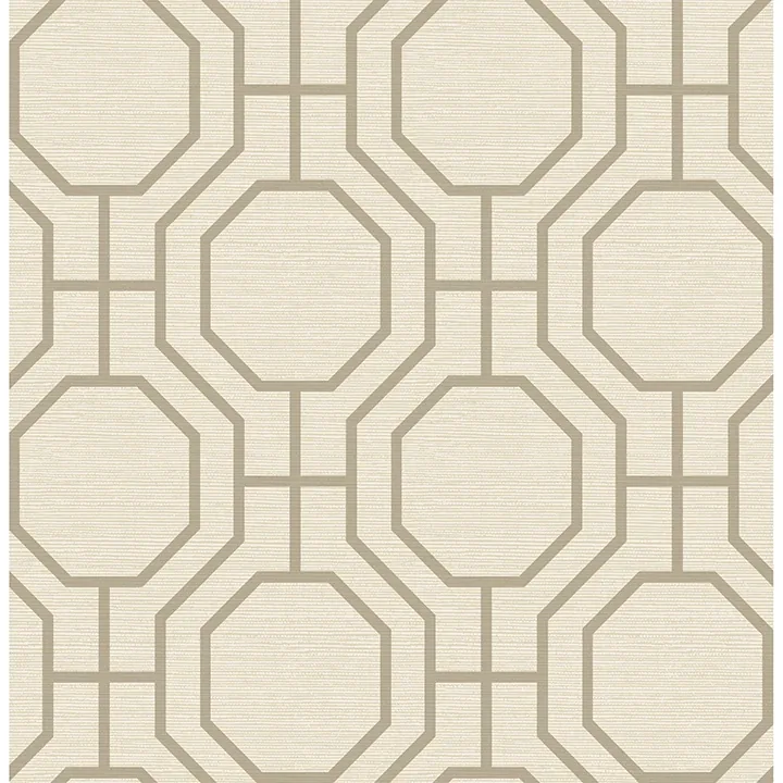A-Street Prints Manor Taupe Geometric Trellis Wallpaper - SKU 4122-27046