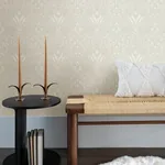 A-Street Prints Mara Beige Tulip Ogee Wallpaper - SKU 4143-34039