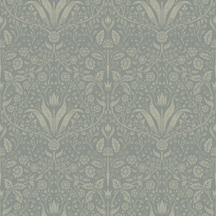 4143-34009 | Mara Green Tulip Ogee Wallpaper