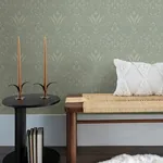A-Street Prints Mara Green Tulip Ogee Wallpaper | Wallpaper Twins A-Street Prints Mara Green Tulip Ogee Wallpaper - SKU 4143-34009