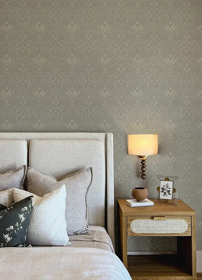 A-Street Prints Mara Grey Tulip Ogee Wallpaper - SKU 4143-34008