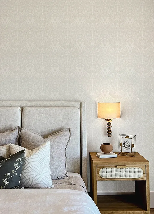 A-Street Prints Mara Light Grey Tulip Ogee Wallpaper - SKU 4143-34007