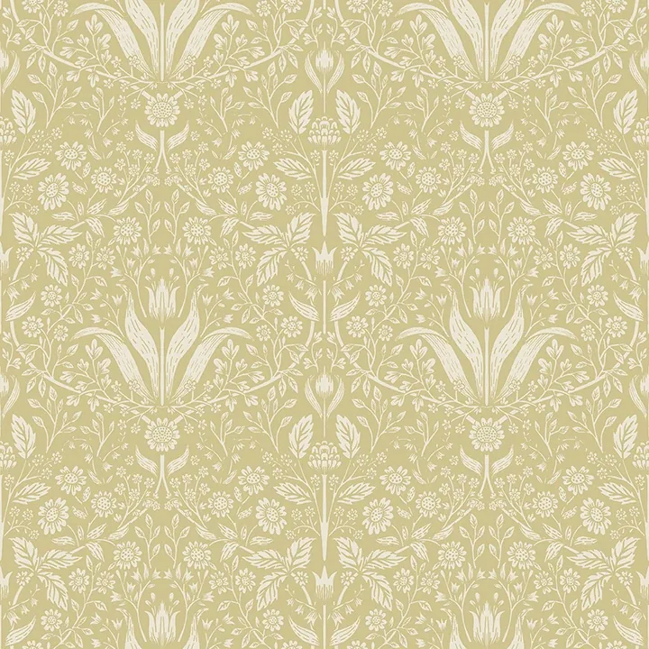 A-Street Prints Mara Yellow Tulip Ogee Wallpaper - SKU 4143-34038