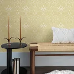 A-Street Prints Mara Yellow Tulip Ogee Wallpaper | Wallpaper Twins A-Street Prints Mara Yellow Tulip Ogee Wallpaper - SKU 4143-34038