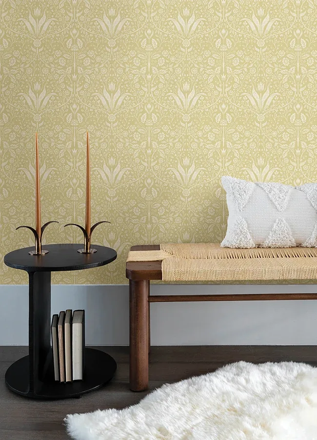A-Street Prints Mara Yellow Tulip Ogee Wallpaper | Wallpaper Twins A-Street Prints Mara Yellow Tulip Ogee Wallpaper - SKU 4143-34038