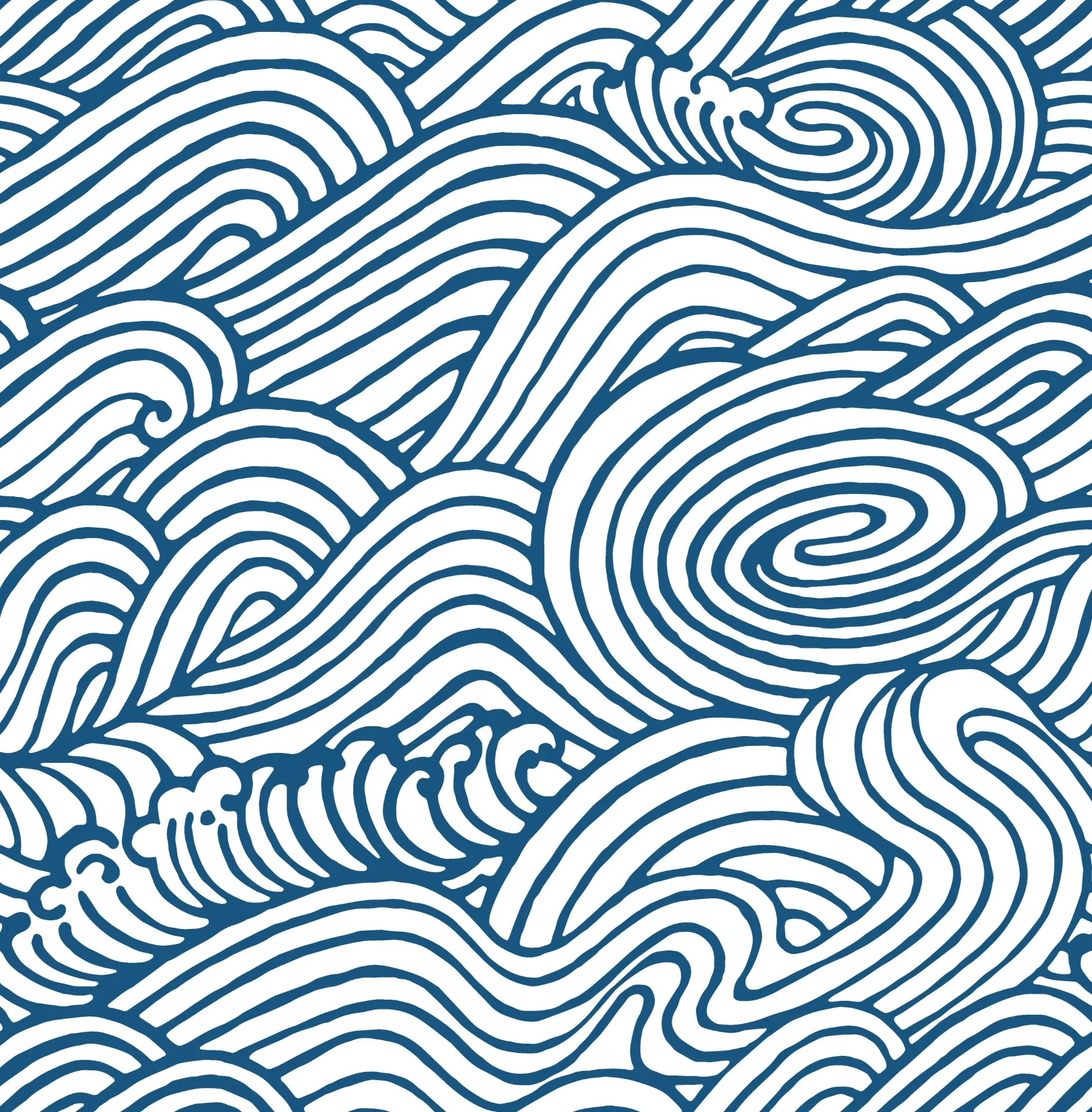 A-Street Prints Mare Navy Wave Wallpaper - SKU 2744-24132