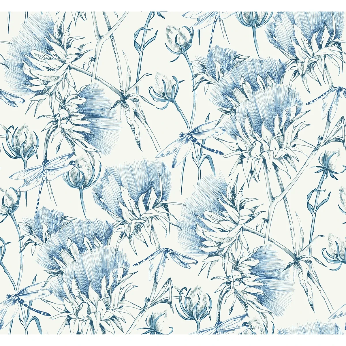 A-Street Prints Mariell Blue Dragonfly Wallpaper - SKU 2973-90403