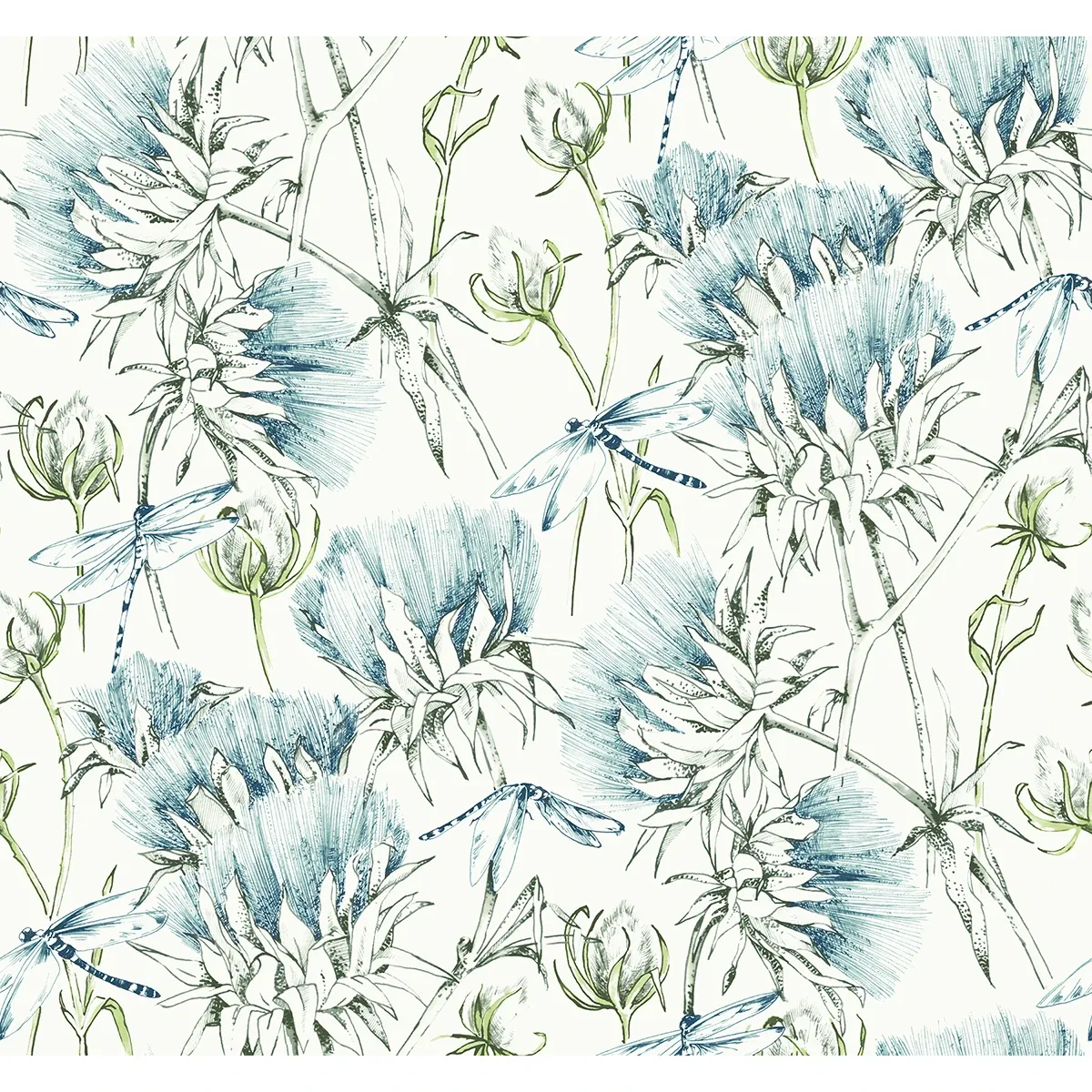 A-Street Prints Mariell Teal Dragonfly Wallpaper - SKU 2973-90401