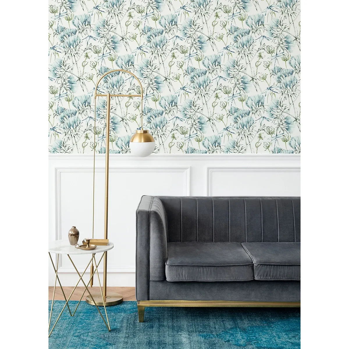 A-Street Prints Mariell Teal Dragonfly Wallpaper - SKU 2973-90401
