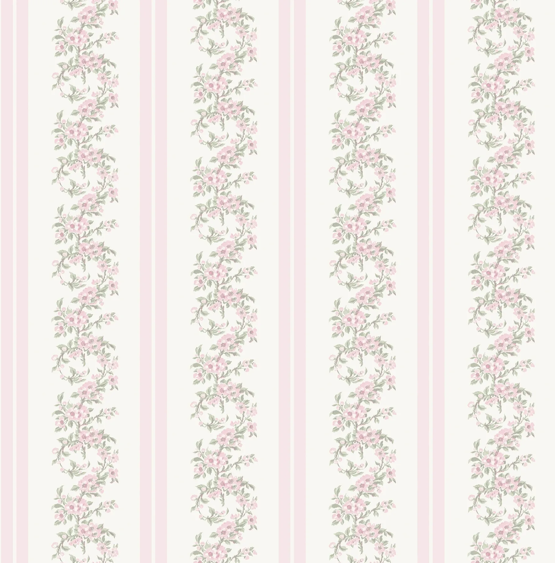 A-Street Prints Marigold Wreath Pastel Peach Floral Stripe Wallpaper - SKU AST4649