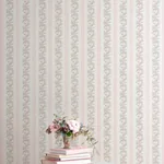 A-Street Prints Marigold Wreath Pastel Peach Floral Stripe Wallpaper | Wallpaper Twins A-Street Prints Marigold Wreath Pastel Peach Floral Stripe Wallpaper - SKU AST4649