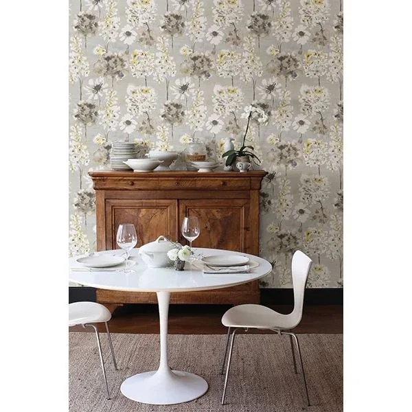 A-Street Prints Marilla Yellow Watercolor Floral Wallpaper - SKU 2656-004003