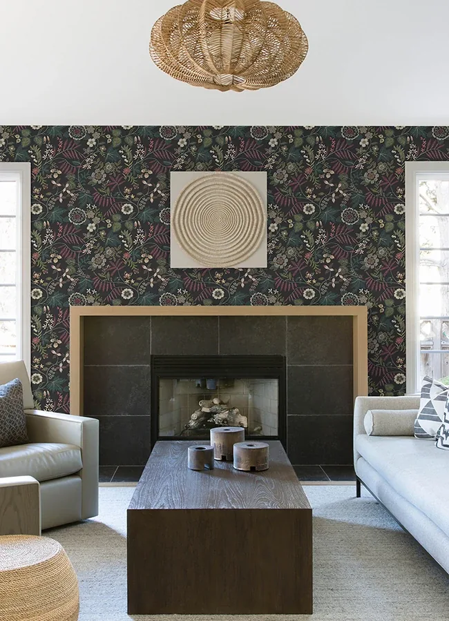 A-Street Prints Marilyn Black Floral Trail Wallpaper - SKU 4034-72138