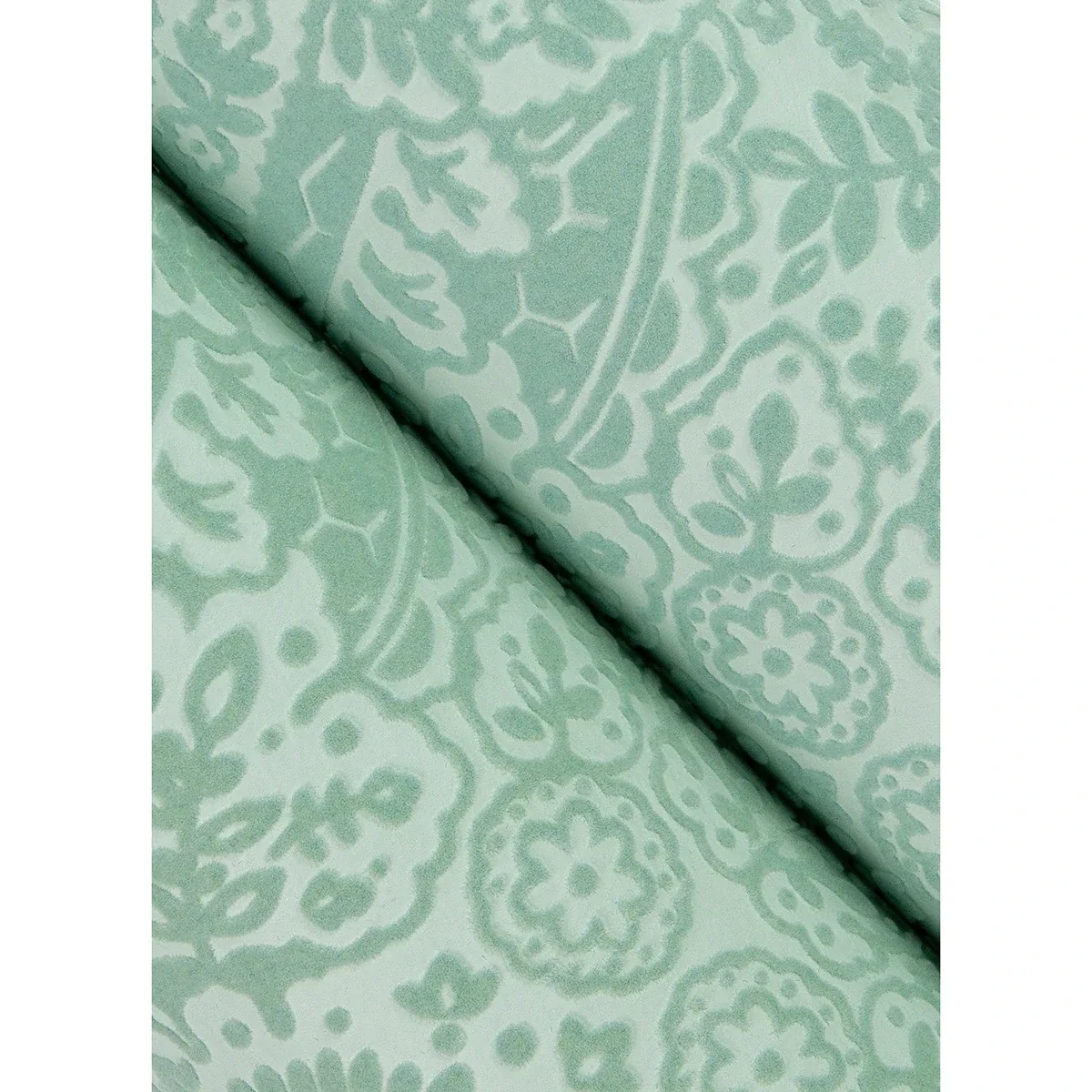A-Street Prints Maris Mint Flock Damask Wallpaper - SKU 2973-87369