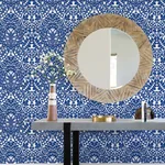 A-Street Prints Marni Blue Fruit Damask Wallpaper | Wallpaper Twins A-Street Prints Marni Blue Fruit Damask Wallpaper - SKU 4081-26332
