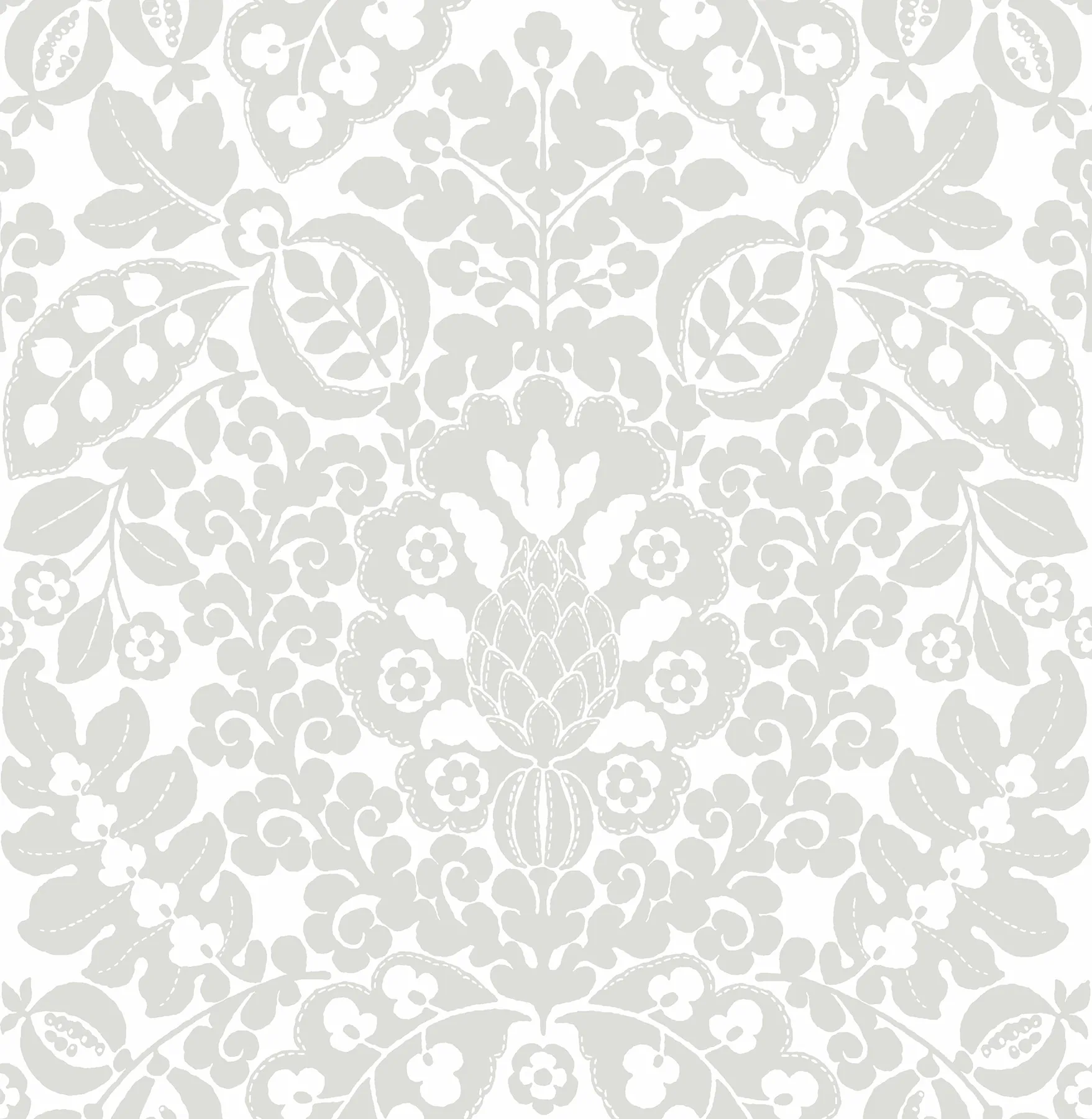 A-Street Prints Marni Grey Fruit Damask Wallpaper - SKU 4081-26335
