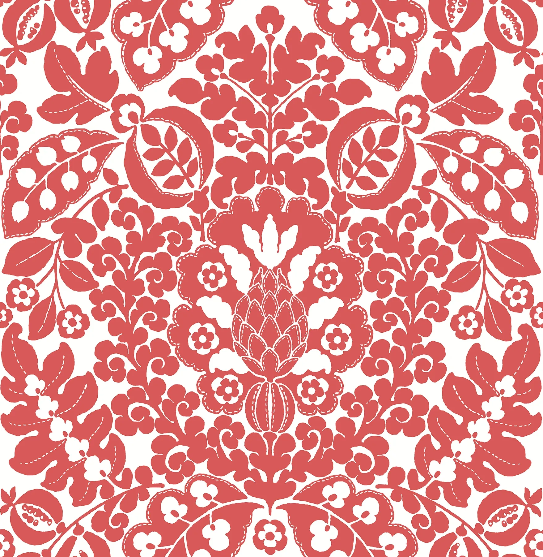 A-Street Prints Marni Red Fruit Damask Wallpaper - SKU 4081-26336