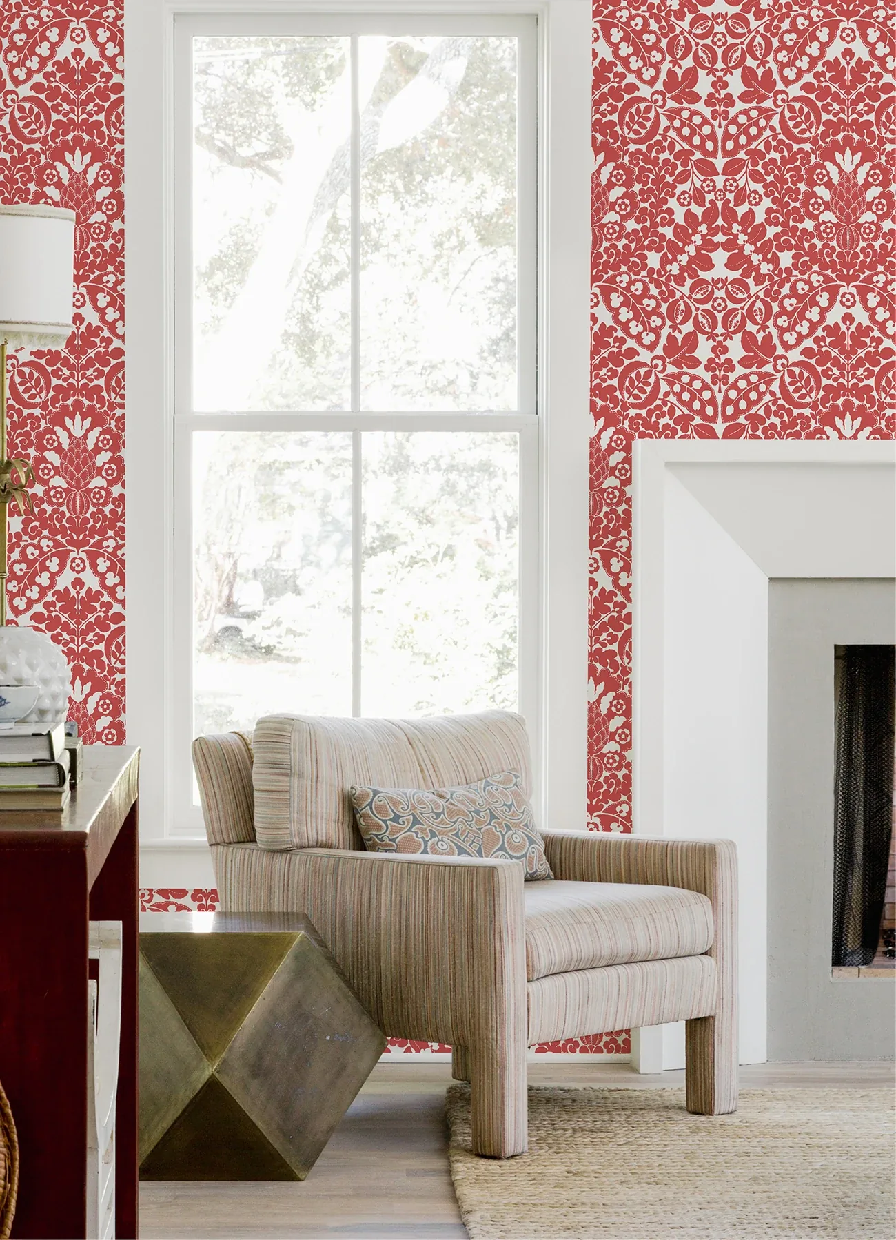 A-Street Prints Marni Red Fruit Damask Wallpaper | Wallpaper Twins A-Street Prints Marni Red Fruit Damask Wallpaper - SKU 4081-26336