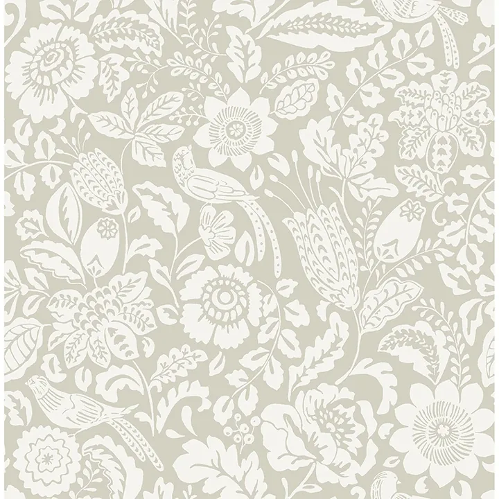 A-Street Prints Marta Beige Floral Trail Wallpaper - SKU 4147-27361