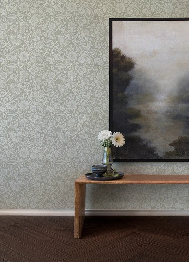 A-Street Prints Marta Beige Floral Trail Wallpaper - SKU 4147-27361