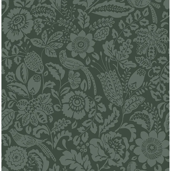 A-Street Prints Marta Green Floral Trail Wallpaper - SKU 4147-27362