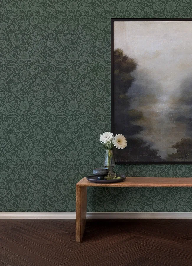 A-Street Prints Marta Green Floral Trail Wallpaper - SKU 4147-27362
