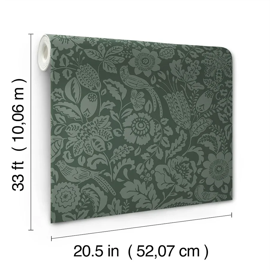 A-Street Prints Marta Green Floral Trail Wallpaper - SKU 4147-27362