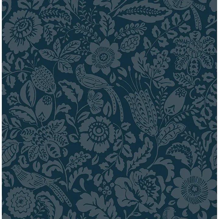 A-Street Prints Marta Navy Floral Trail Wallpaper - SKU 4147-27360