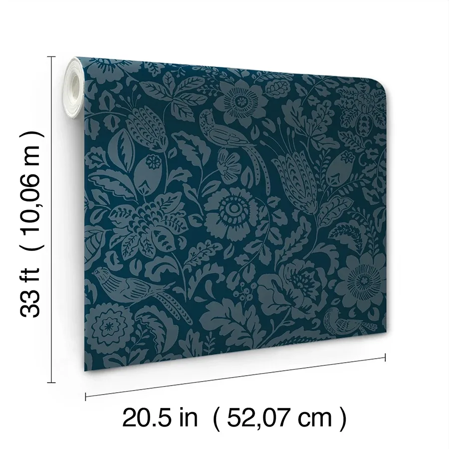 A-Street Prints Marta Navy Floral Trail Wallpaper | Wallpaper Twins A-Street Prints Marta Navy Floral Trail Wallpaper - SKU 4147-27360