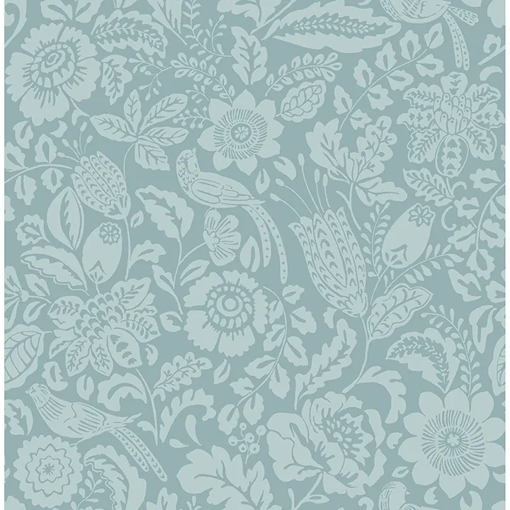 A-Street Prints Marta Teal Floral Trail Wallpaper - SKU 4147-27363