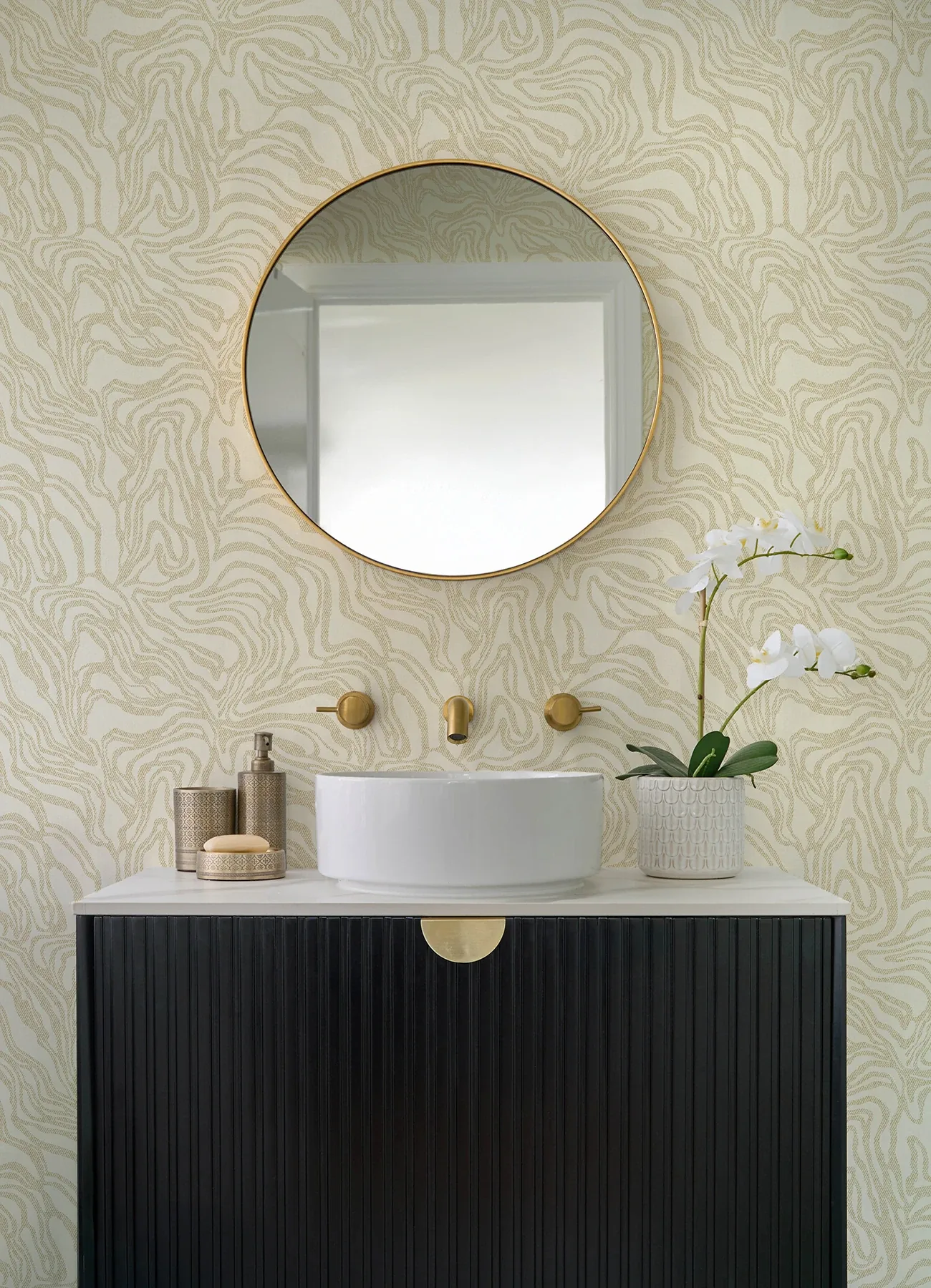 A-Street Prints Massar Gold Modern Marbled Wallpaper - SKU 4177-27705