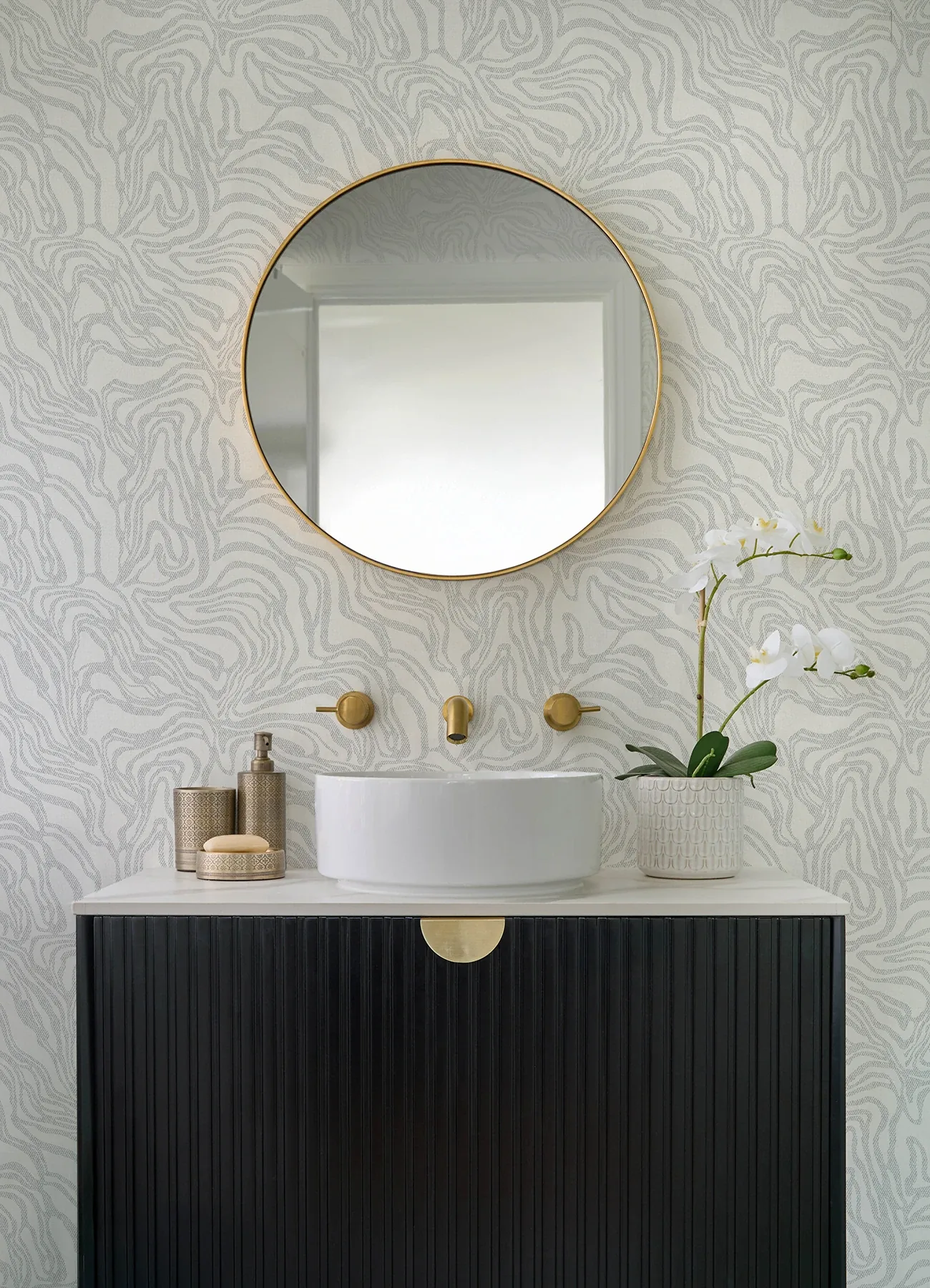 A-Street Prints Massar Silver Modern Marbled Wallpaper - SKU 4177-27708