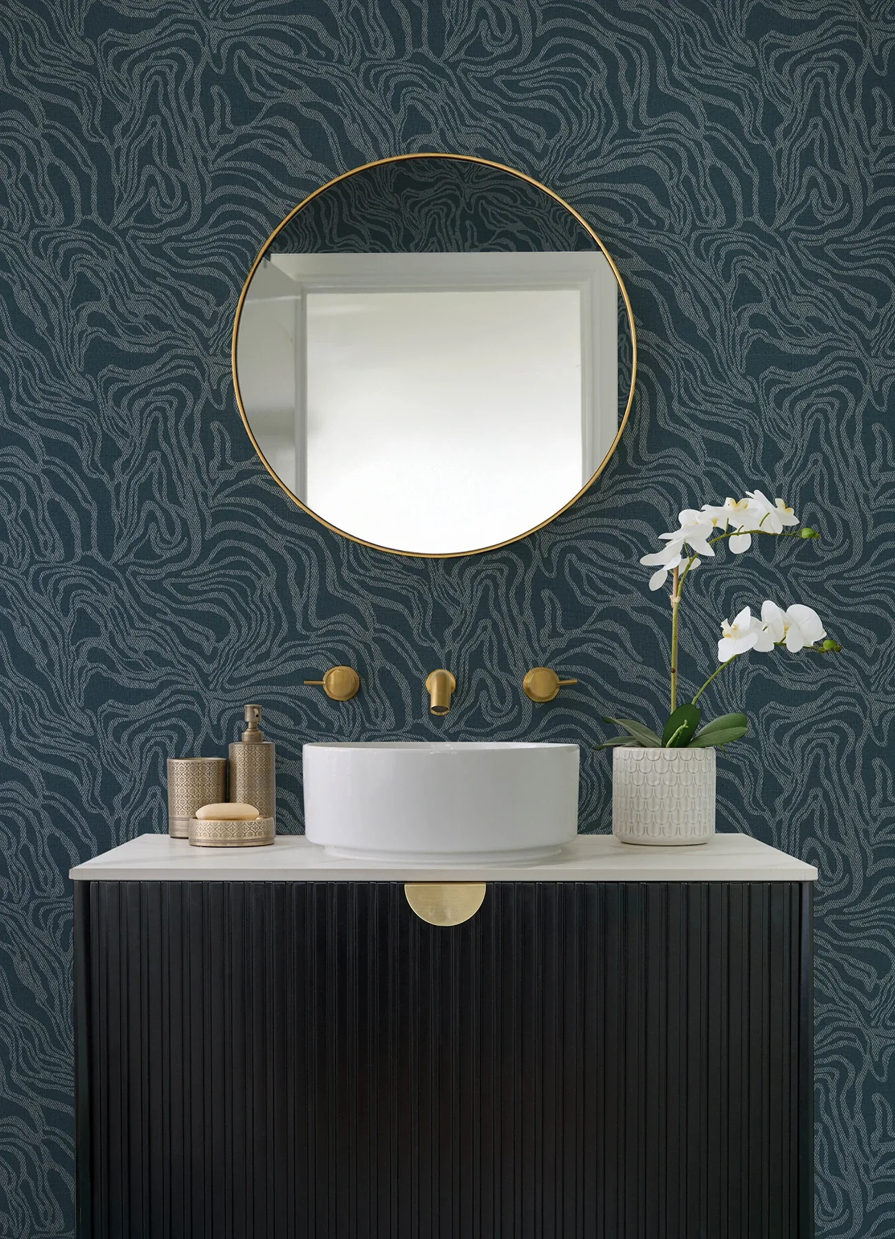 A-Street Prints Massar Teal Modern Marbled Wallpaper - SKU 4177-27707