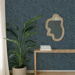 A-Street Prints Massar Teal Modern Marbled Wallpaper - SKU 4177-27707
