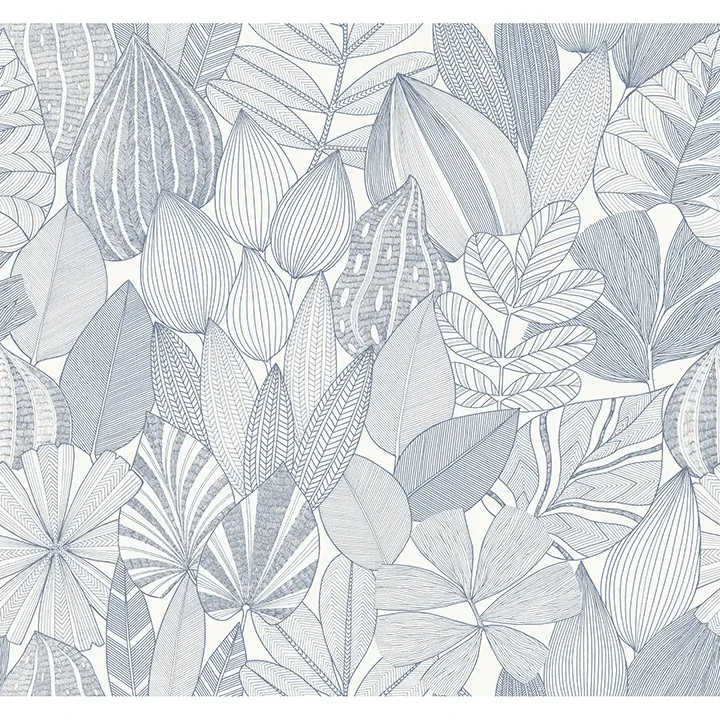 A-Street Prints Mathias Blue Botanical Wallpaper - SKU 4155-72812