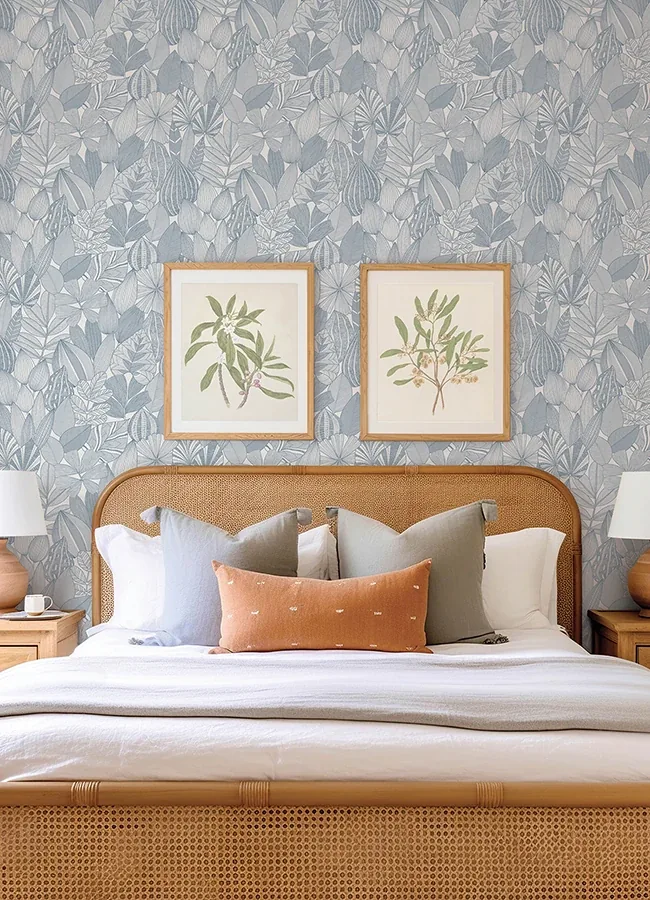 A-Street Prints Mathias Blue Botanical Wallpaper - SKU 4155-72812