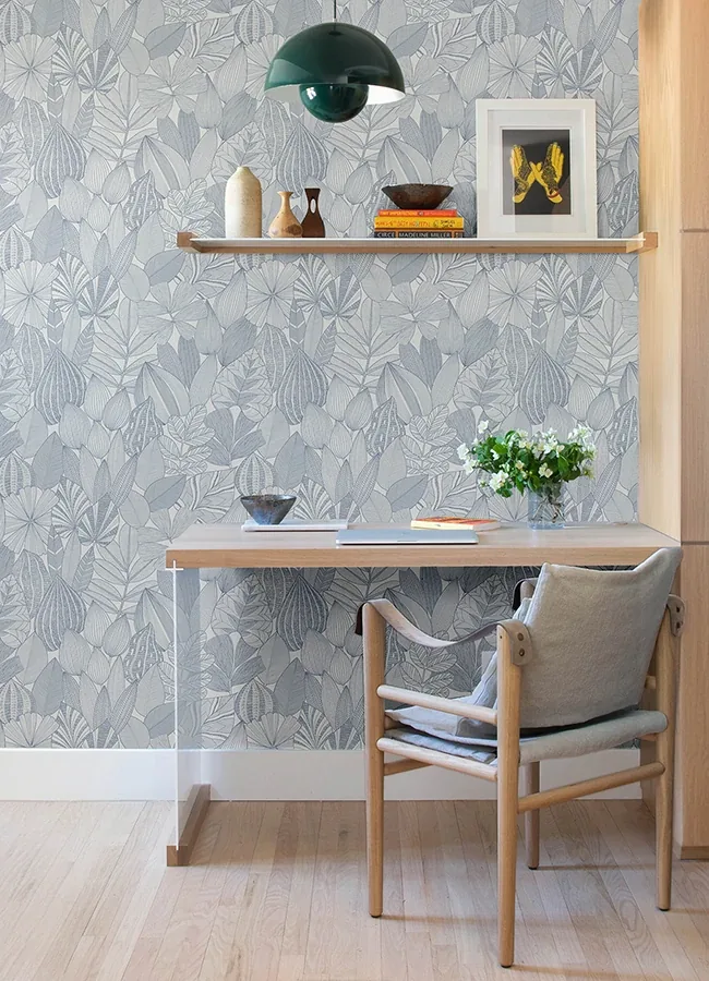 A-Street Prints Mathias Blue Botanical Wallpaper - SKU 4155-72812