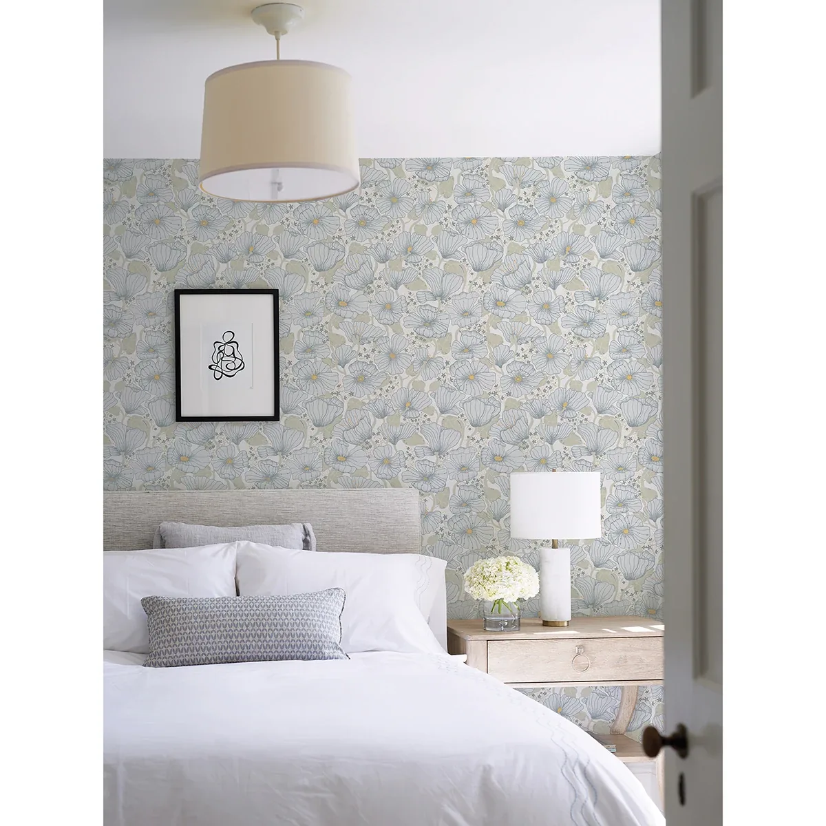 A-Street Prints Matilda Blue Poppy Fields Wallpaper - SKU 2932-65110